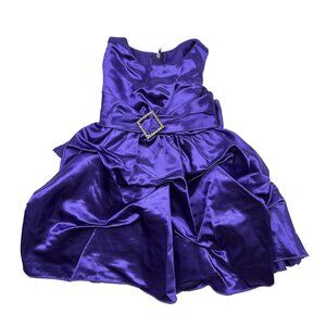Shanil Satin Sleeveless Tiered Ruffles Special Occasion Dress Rhinestones Sz 6M